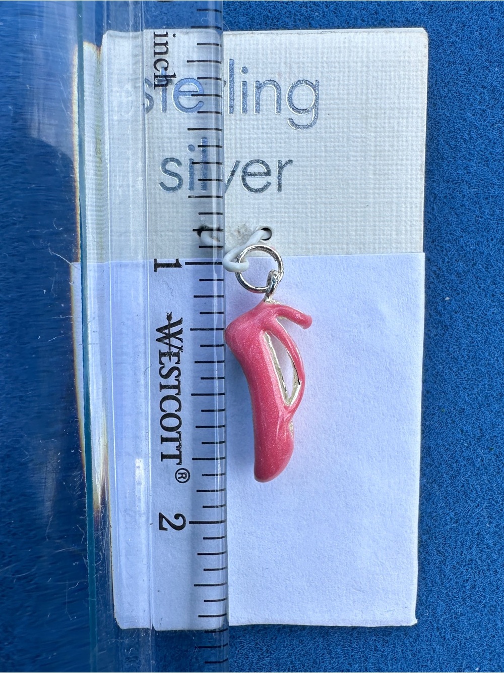 Sterling Silver Pink Ballet Slipper Charm - Picture 4 of 6